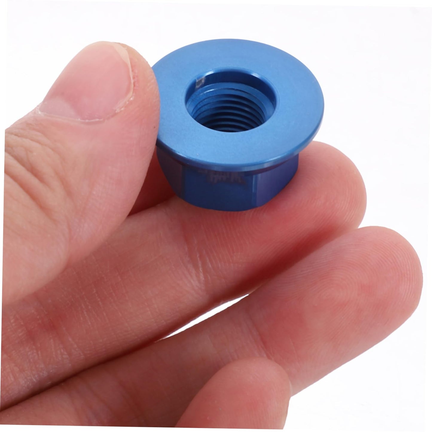 Blue Bike Wheel Nuts - 2pcs M10 Hub Axle Nut Set