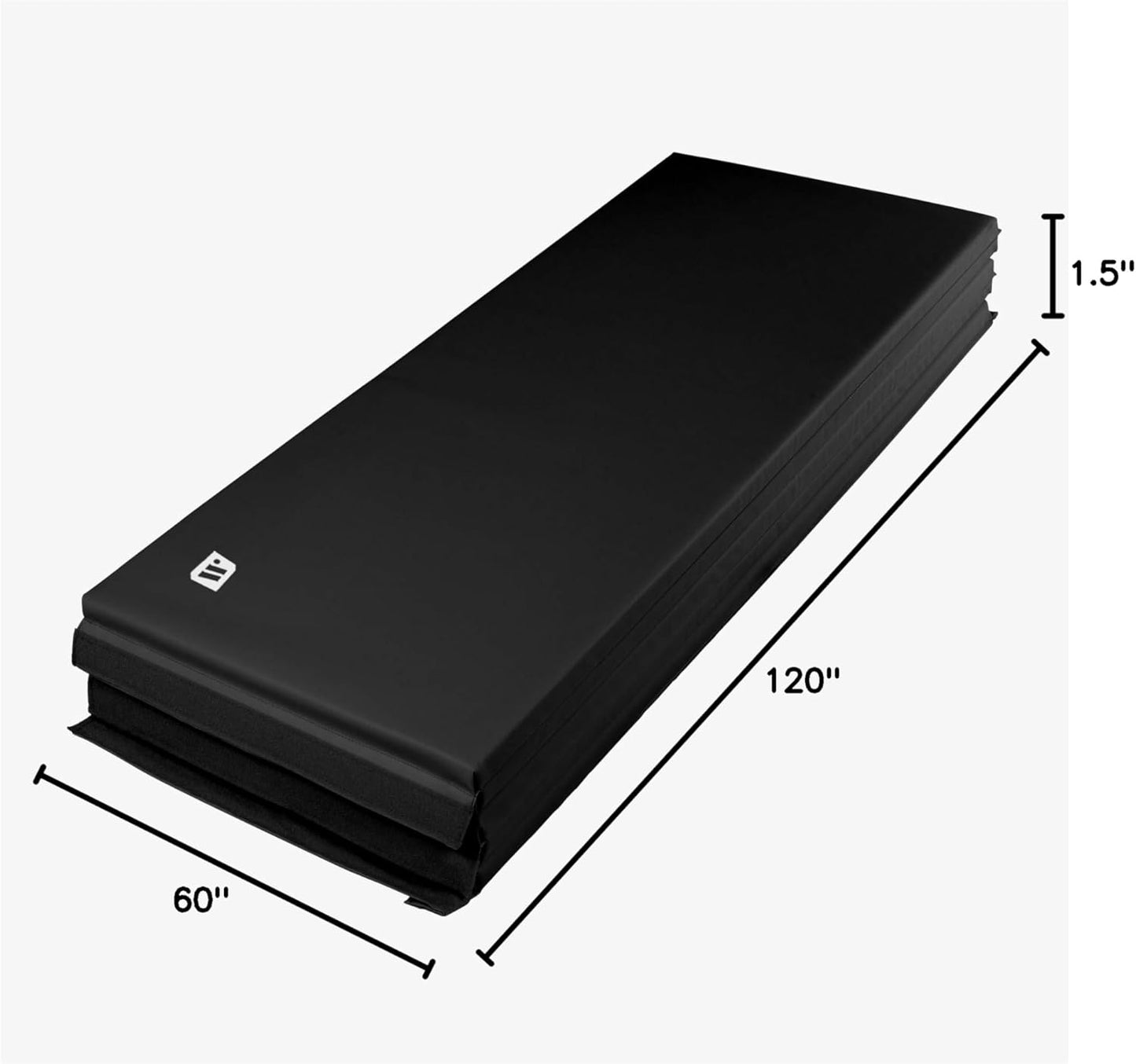 5 ft x 10 ft Folding Gymnastics Mat - Portable Tumbling & Exercise Mat with Hook & Loop Fasteners