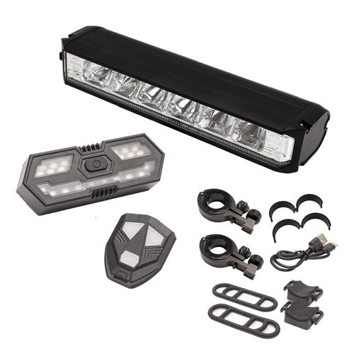 1400 Lumens Bike Lights Front and Back, with Remoto Control Brake Light,USB Rechargeable Bicycle Light,Super Bright 6 LED Bike Lights for Night Riding,Bike Headlight,IPX5 Waterproof, 3+5 Light Modes