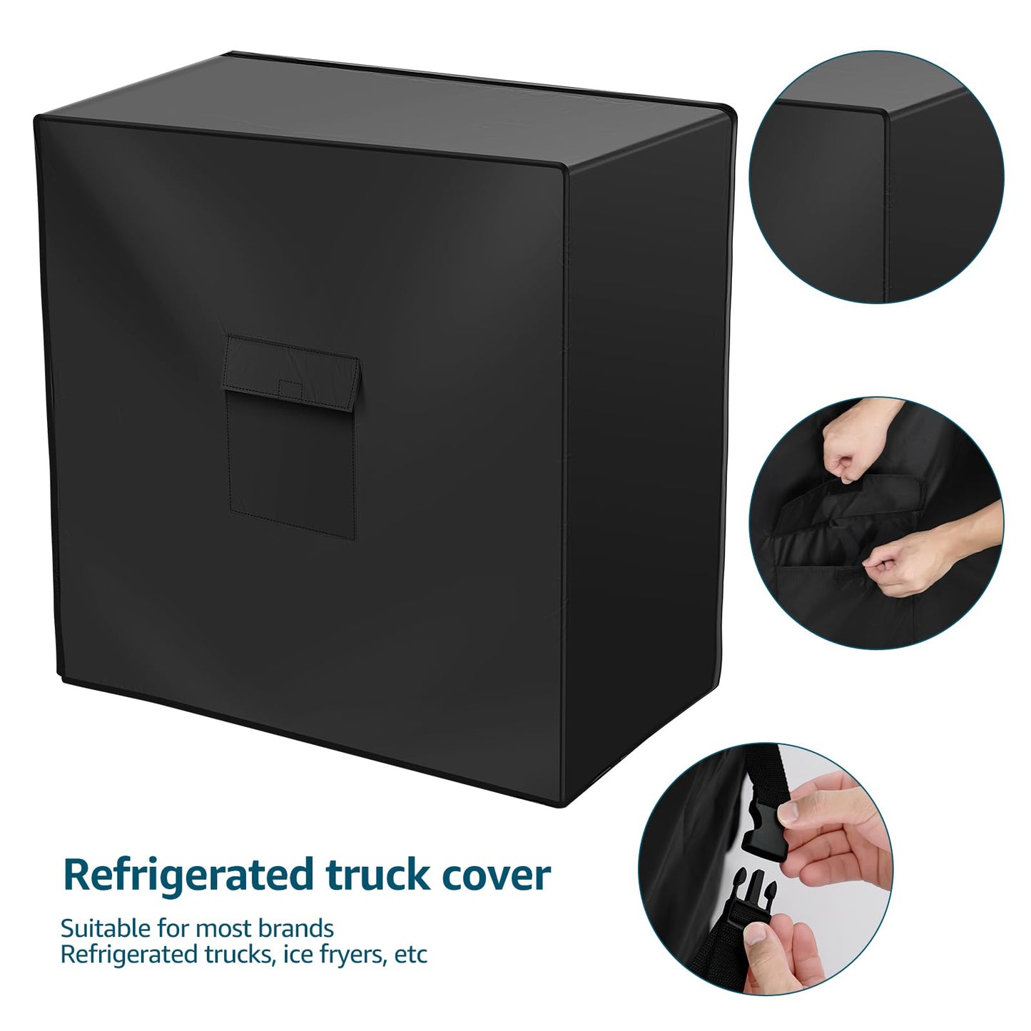 420D Oxford Cloth Cooler Cart Cover, Waterproof Patio Ice Chest Protective Covers, Black Patio Cooler Cover, UV Resistant Ice Chest Cover Fits Most 80 QT Drink Cooler with Wheels, 37L X 20W X36H in