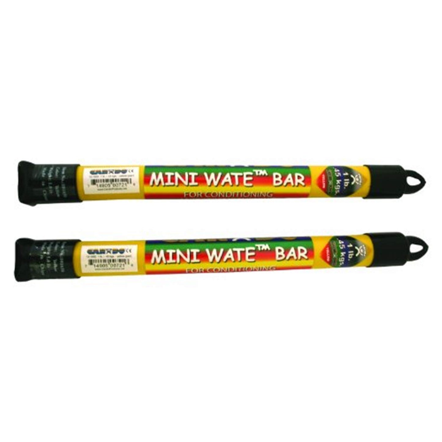 CanDo Mini WaTE Bars -2 Piece Set, 3lb Black, Total Body Workout Weighted Exercise Bar for Strength Training, Toning, and Physical Therapy