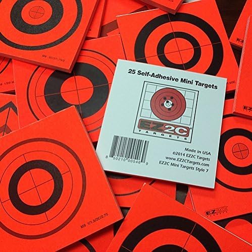EZ2C Mini Shooting Targets, Bright Flourescent Self-Adhesive 3.5" x 3.5" (Tear-Off Pads of 25 or 100)
