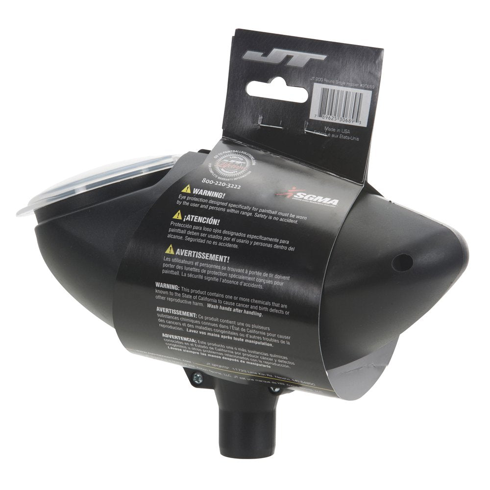 JT Elite Prime Single Goggles and XX-Large Paintball Hopper Bundle