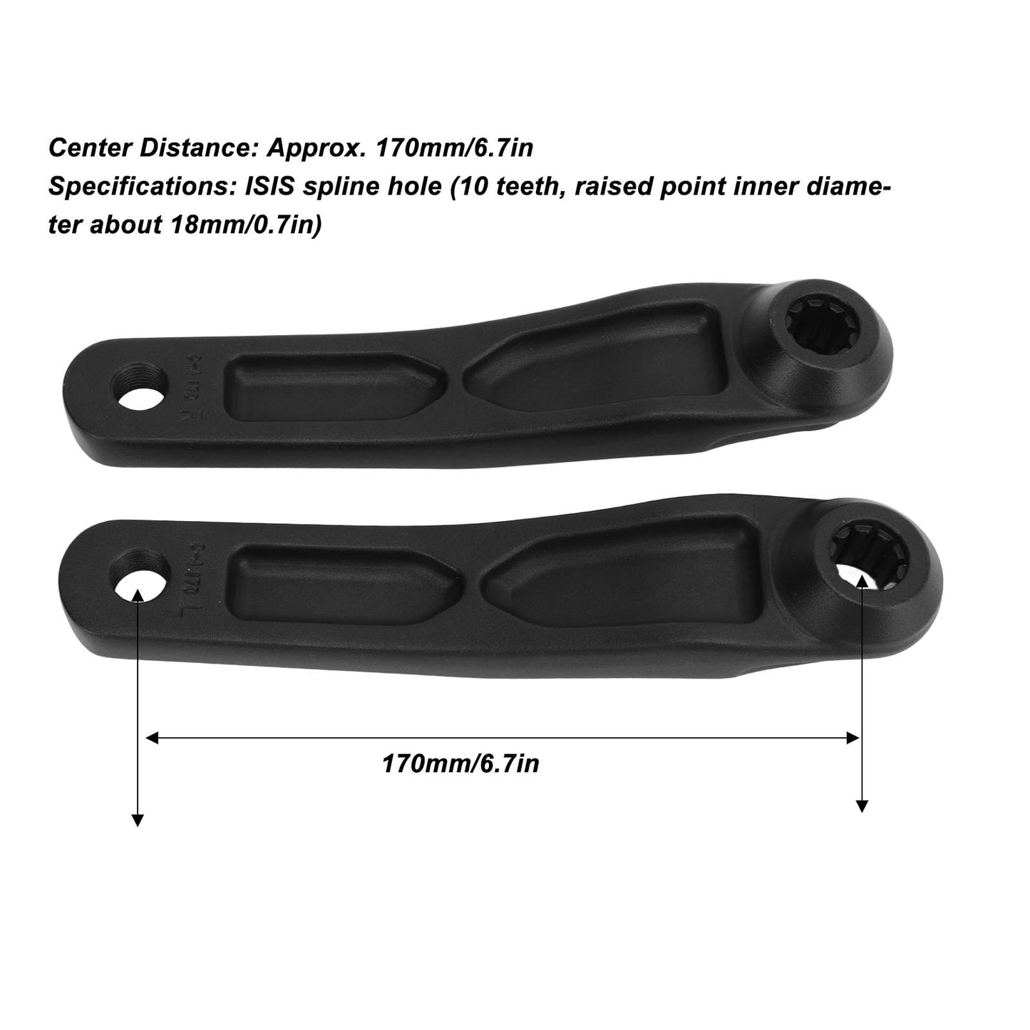 170mm Aluminum Alloy Mini ISIS Electric Crank Arm Set with Easy Installation for Mid Motor