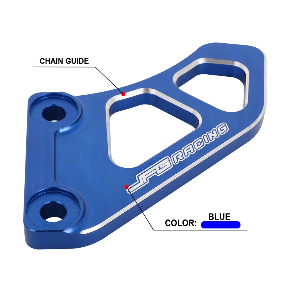 JFG RACING Motorcycle Chain Guard Guide Protector CNC for TTR125 TTR125LE 00-23 TW200 05-23 XT250 08-23 XT225 05-07 Dirt Pit Bike Dual Sport Blue