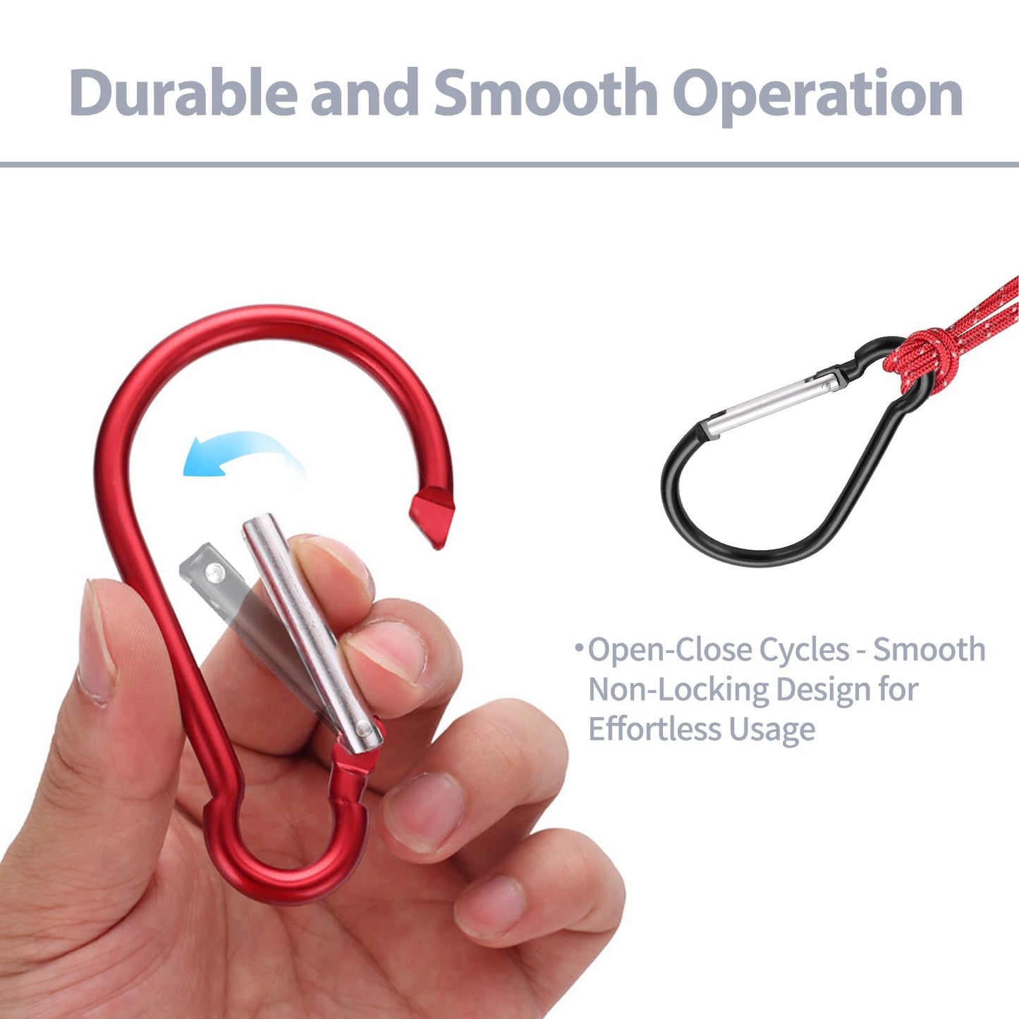 Large Carabiner Clip 4" Aluminum Carabiner Clip Big Spring Snap Key Chain Hook Caribeaner for Outdoor Use Durable Carabeaner Keychain Clip Great for Outdoors Keychains and Gear Organization
