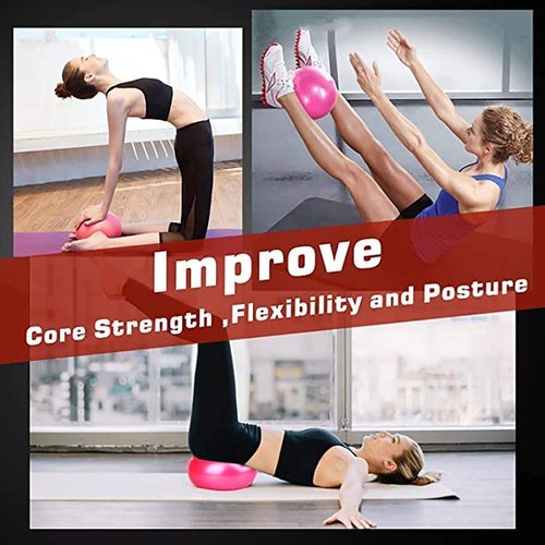 MOMPLUS Exercise Pilates Mini Yoga Barre Small for Home Stability Squishy Training Physical Therapy Improves Balance with Pump(Purple, 6 Inch)