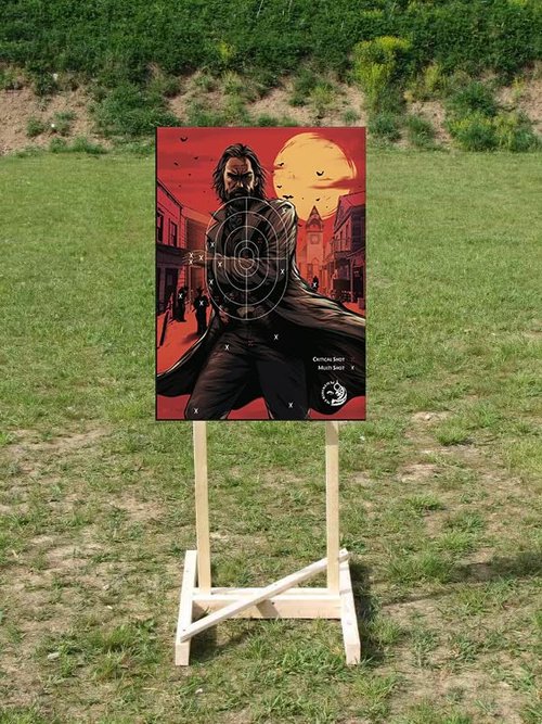 Paper Shooting Target with Red Bullseye for Hunting, Pistols, Rifles (10)