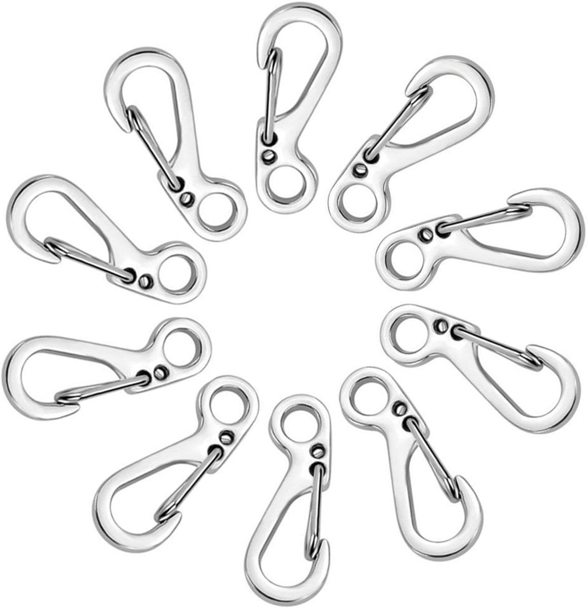 10PCS/LOT Mini SF Spring Backpack Clasps Metal Snap Carabiners EDC Keychain Camping Bottle Paracord Hooks