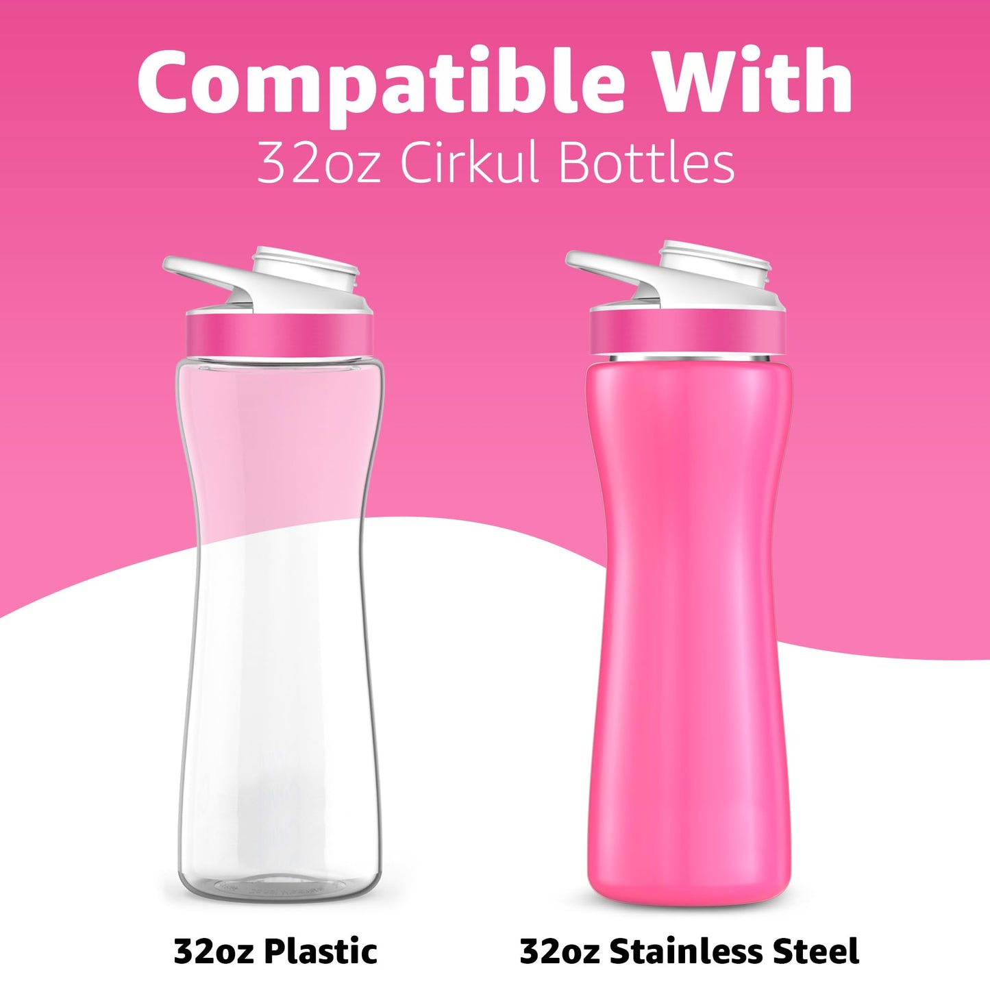 Jmoe USA 32oz Sleeve for Cirkul Water Bottle | Fits 32 oz Plastic and Stainless Steel Bottles | Neoprene Sweat Absorbing Material | Fitted Design | 2-Pack | Insulated Cover (Pink)