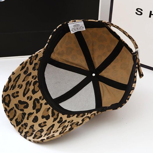 Khaki Leopard Baseball Cap for Women Men Adjustable Stylish Unconstructed Plain Cap Sports Hat