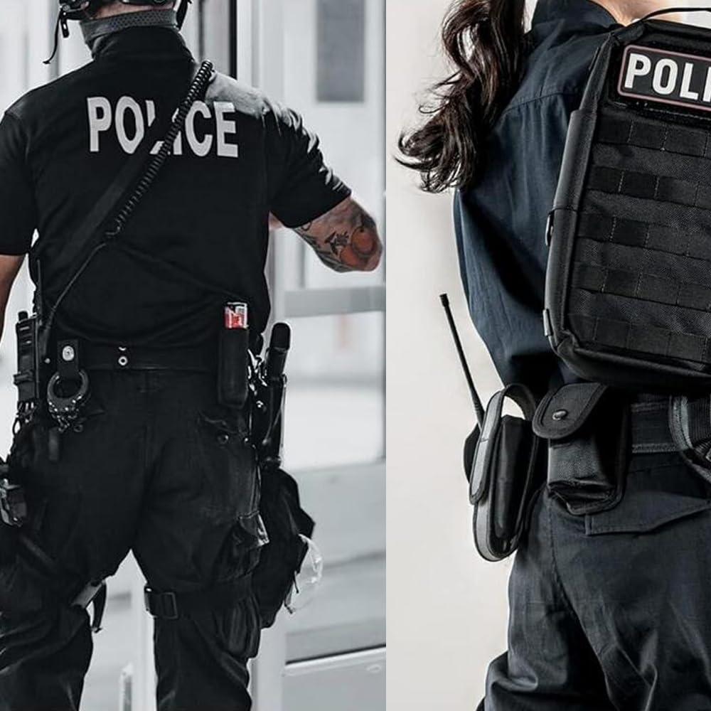 10 in 1 Utility Tactical Belt Modular Equipment System Outdoor Waist Bag Patrol Equipment for Police Guard Law Enforcement Security Hunting with 9 Components Pouches