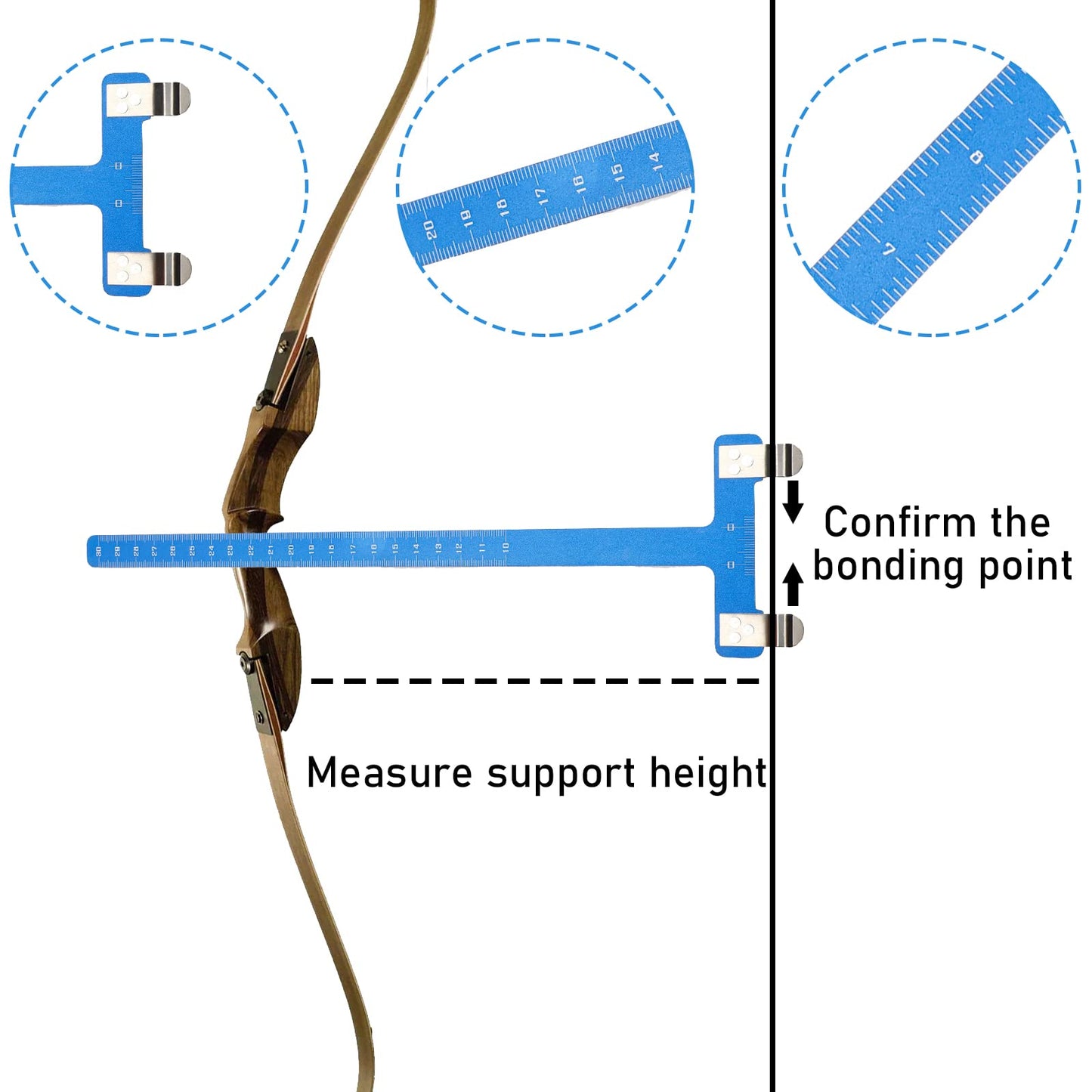 Archery Bow String Nocking Points Set T Square Ruler with D Loop Pliers for Recurve and Compound Bow Arrow Tuning Kit Brass Nock Buckle Bowstring Accessories