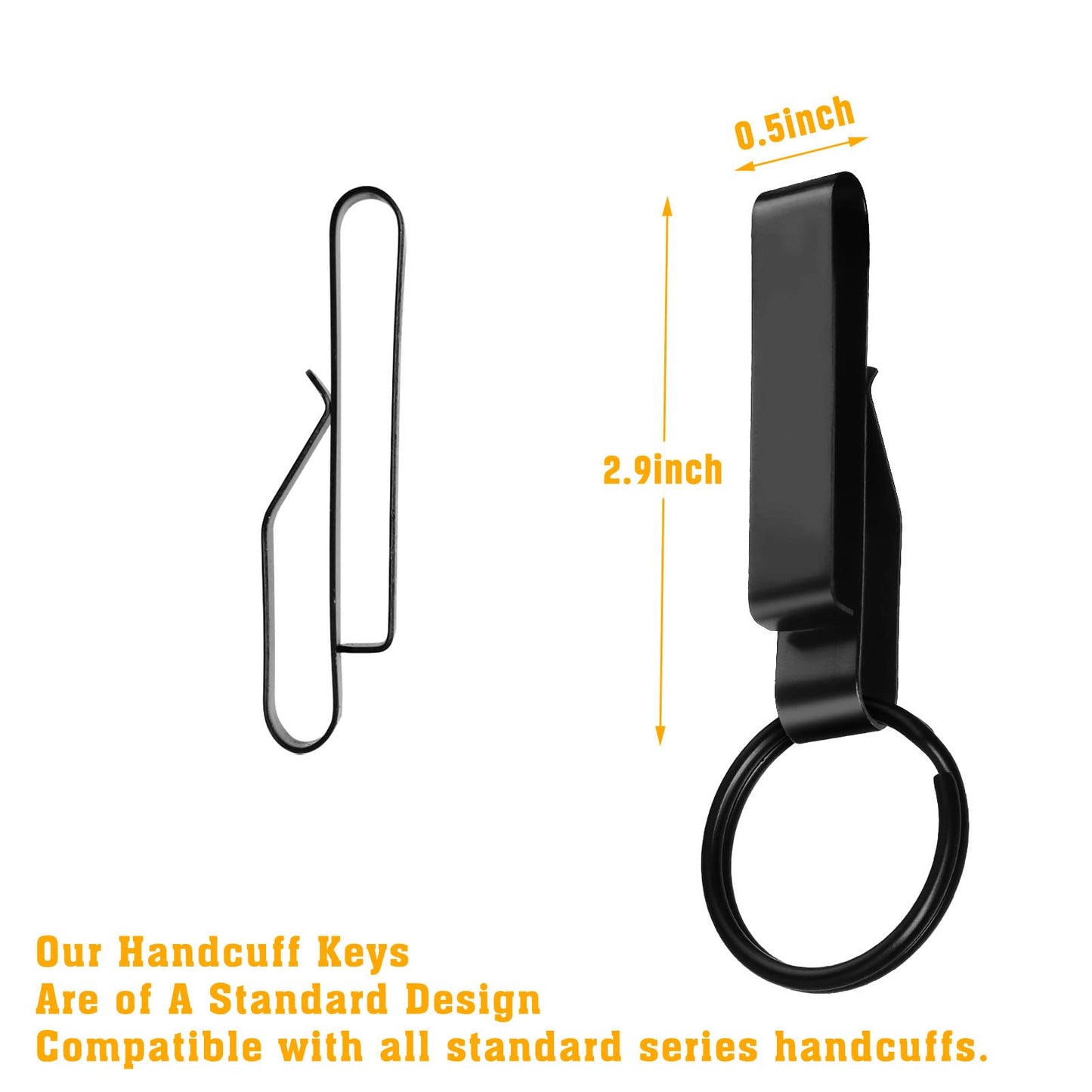 JOTOVO 2 PACK Tactical Stealth Black Extreme Duty Key Ring Holder Special for Police, Law Enforcement and Fire Agencies, Belt Key Clip with Detachable Keyring, Fit for Belt 2.25-Inch Max