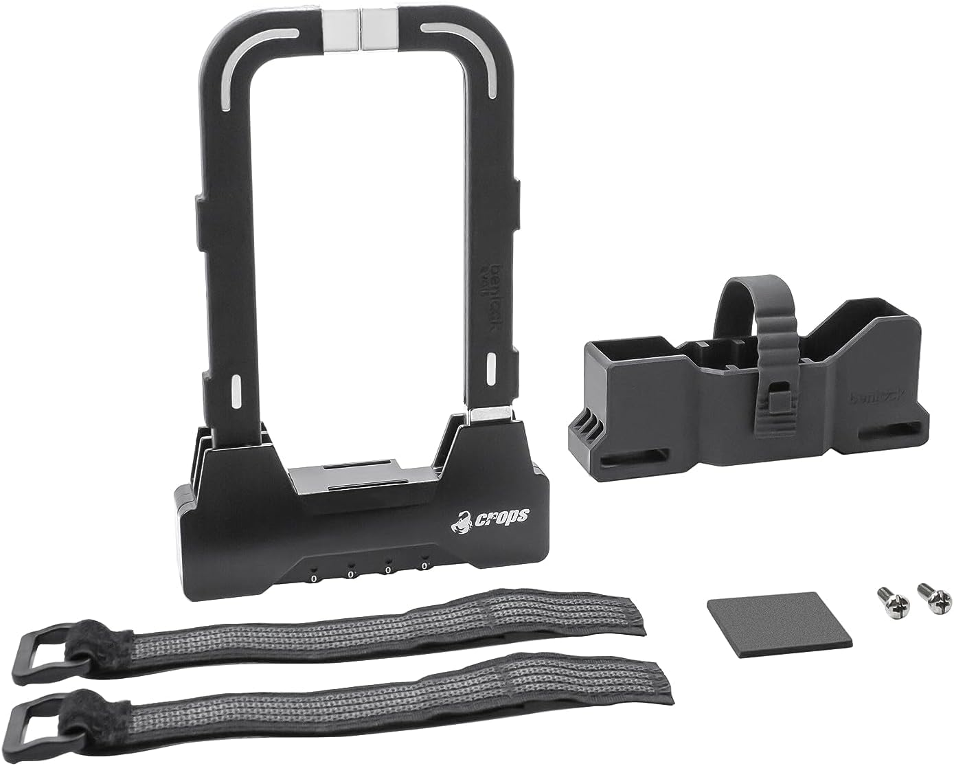 CROPS Bike U Lock, BENLOCK Foldable Black, 9mm Thickness, 4-Digit Resettable Combination Bike Locks Heavy Duty Anti Theft