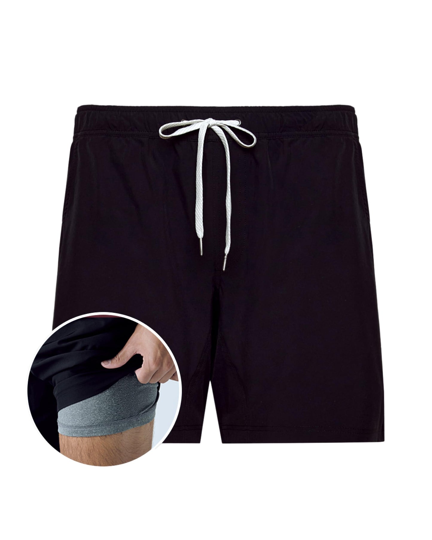 True Classic Novelty Mens Shorts – Gym Shorts for Men, Quick Dry Mens Athletic Short & Sweat Short for Workout and Running, 7.5" Quick Dry, Pack of 1, Black, L