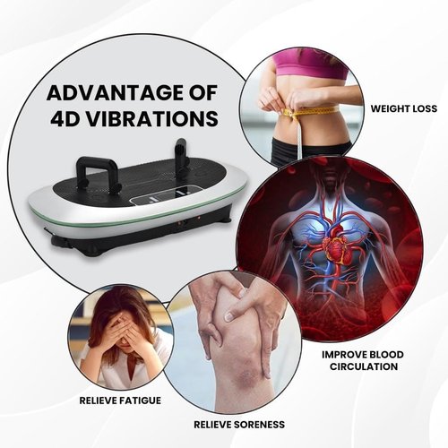 EILISON 4D Vibration Plate Exercise Machine - 3 Powerful Silent Motors Oscillation, Linear, Pulsation for Home Fitness - Full Body Viberation Machine for Recovery & Tonning(4D Silver)