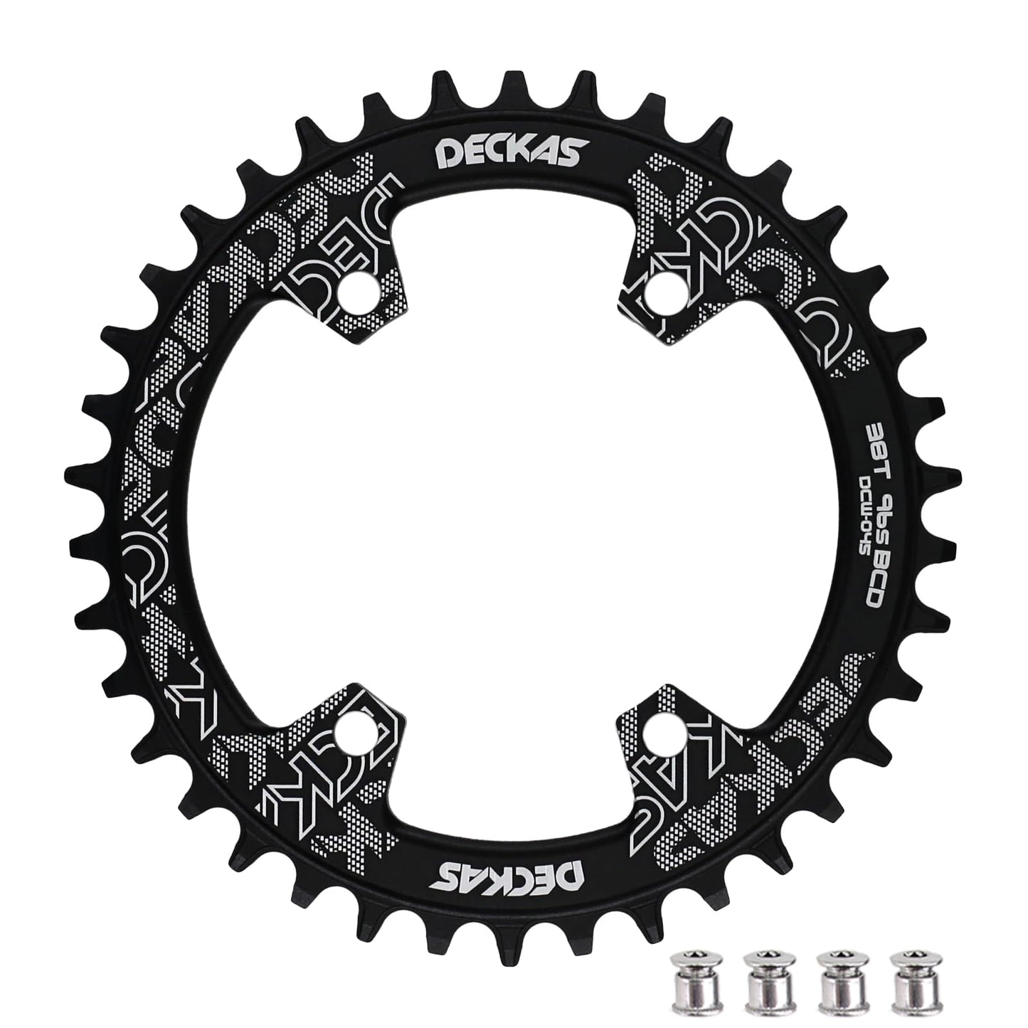DJC Bike Chainring Asymmetrical 96BCD Narrow Wide Tooth MTB for XT SLX M6000 / M7000 / M8000 / M9000 7/8/9/10/11/12 Speed Aluminum 7075 30T 32 34 36 38T, Round 42T Black