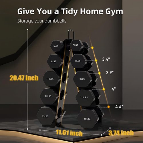 metaball Weight Rack for Home Gym,A-Frame Dumbbell Rack with Upgraded Handle,Weight Rack for Dumbbells, Steel Dumbbell Holder,Dumbbell Stand & Weight Racks for Home Gym Space ( Not included dumbbells ) (5 TIER)