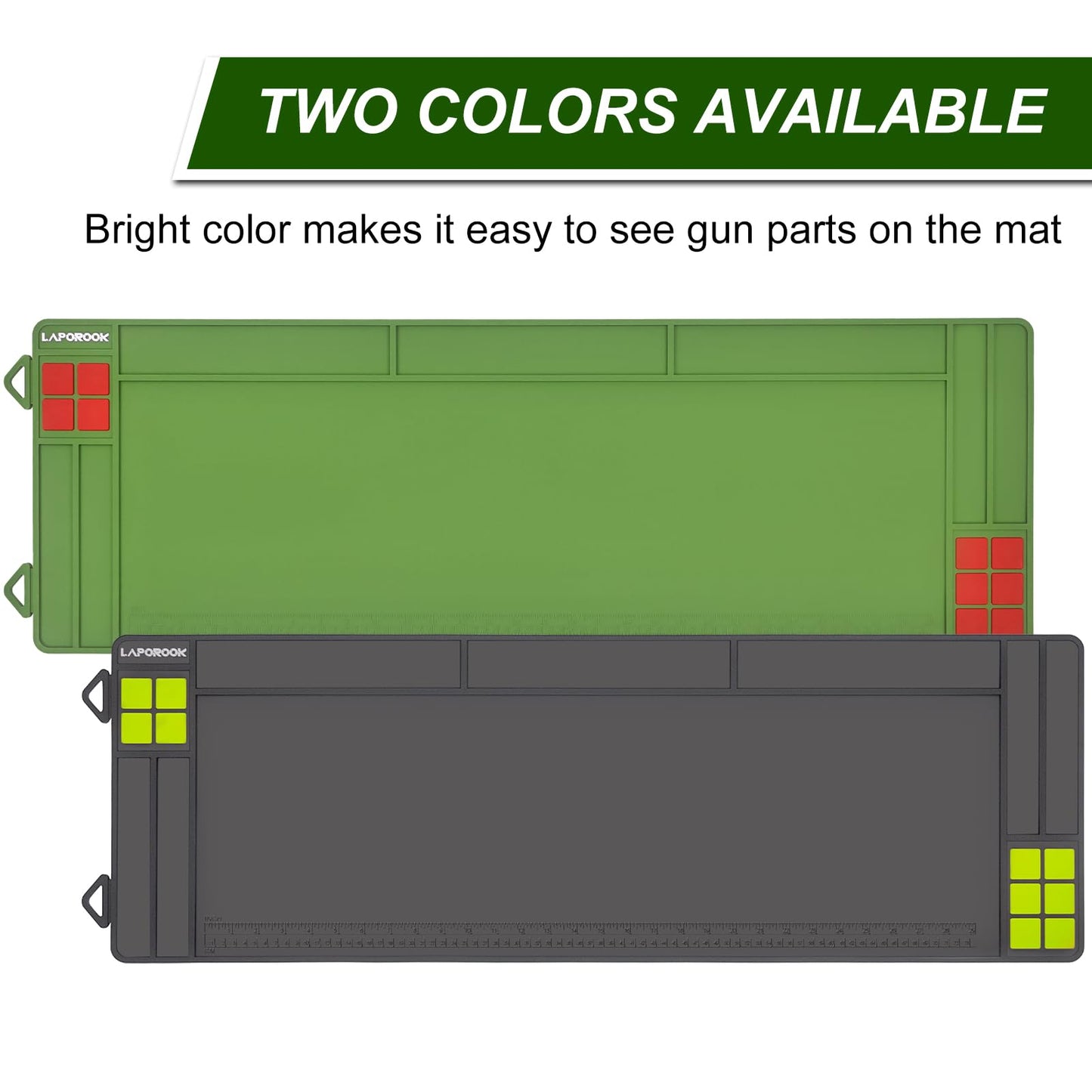 Laporook Gun Cleaning Mat, Rifle Shotgun Cleaning Mat Large, Magnetic Gun Maintenance Mat with Cleaning Supplies and Ruler, Universal Gun Cleaning Kit with Anti-Slip Rubber Cleaning Pad for All Guns