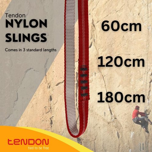 Tendon Nylon Sling - UIAA and CE Certified Rock Climbing Sling - Great for Anchors, Trad Climbing, and Alpine Draws - 16 mm x 180 cm
