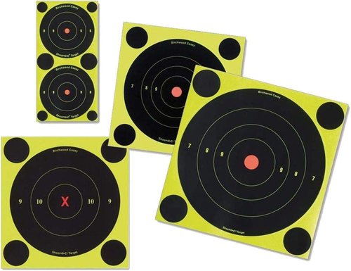 BIRCHWOOD CASEY Shoot-N-C 2" Bull's-Eye Reactive Targets - Highly Visible Instant Feedback Self-Adhesive Shooting Target Stickers - 108 Targets