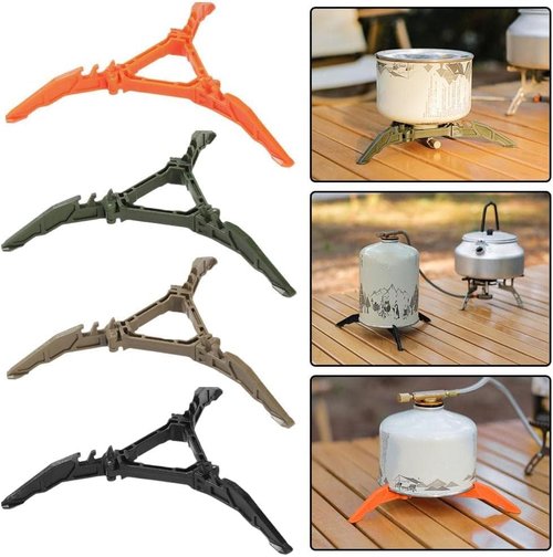 Orange Fuel Can Stabilizer for Camping Stoves,Mini Foldable Outdoor Camping Hiking Cooking Gas Tank Stove Stand,Stoves and Grills,Foldable Cartridge Canister Tripod Bracket for Hiking Camping Outdoor