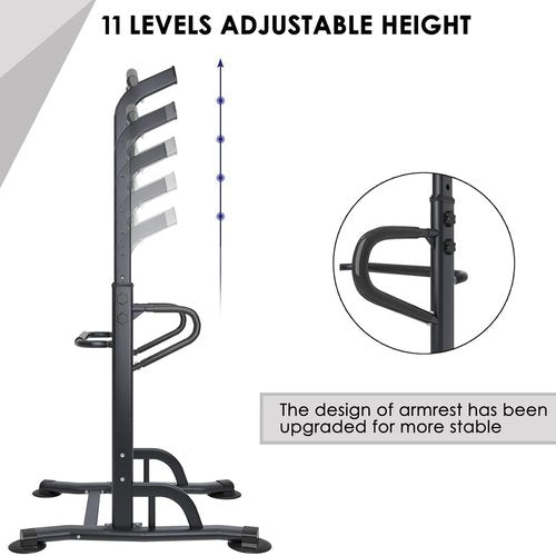 soges Power Tower Adjustable Height Pull Up & Dip Station Multi-Function Home Strength Training Fitness Workout Station Free Standing Pull Up Bar Station for Home Gym