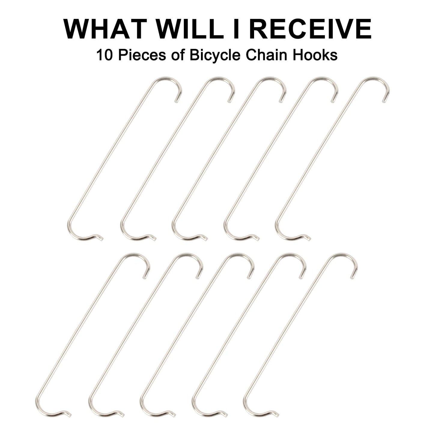 10PCS Bike Chain Hooks 304 Stainless Steel - PSLER Bicycle Chain Hook for Chain Repair Bicycle Chain Tool Bicycle Chain Accessories for Mountain Road Bicycle Bike