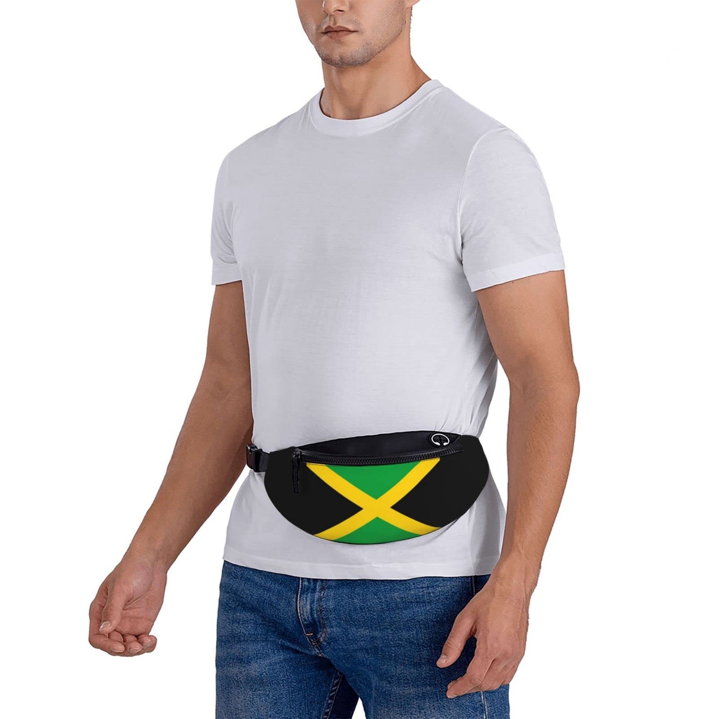 Flag of Jamaica Fanny Pack Crossbody Waist Bag Pack for Men Women. Belt Bag for Travel Walking Running Hiking Fishing.