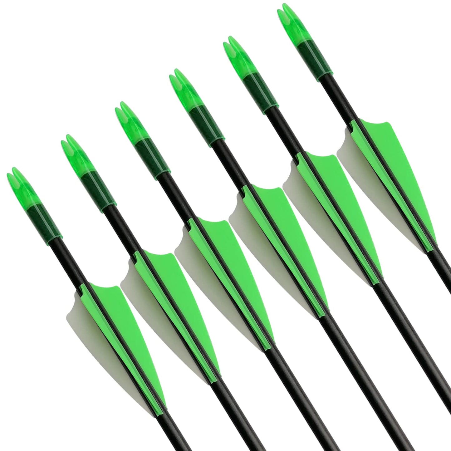e5e10 31" Fiberglass Arrows Archery Training Practice Target Arrows with Durable Shaft Blunt Tip for Kids Youth or Beginners for Recurve Bow Long Bow (Green and White)