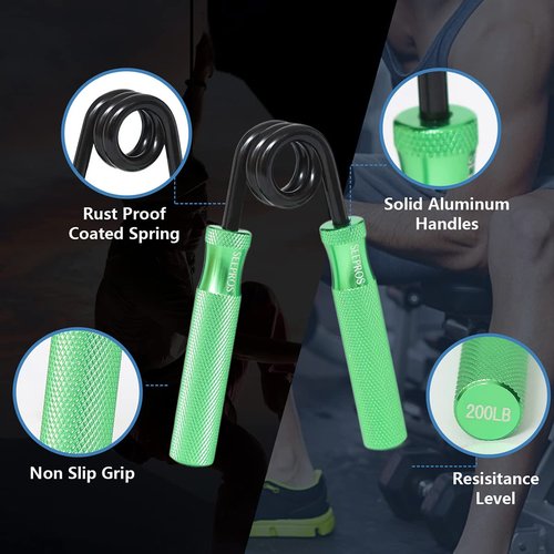 SEEPROS Grip Strength Trainer, 150LB Metal Hand Grip Strengthener, Non-Slip Heavy-Duty Finger & Forearm Exerciser, Hand Gripper for Athletes, Hand Rehabilitation Exercising