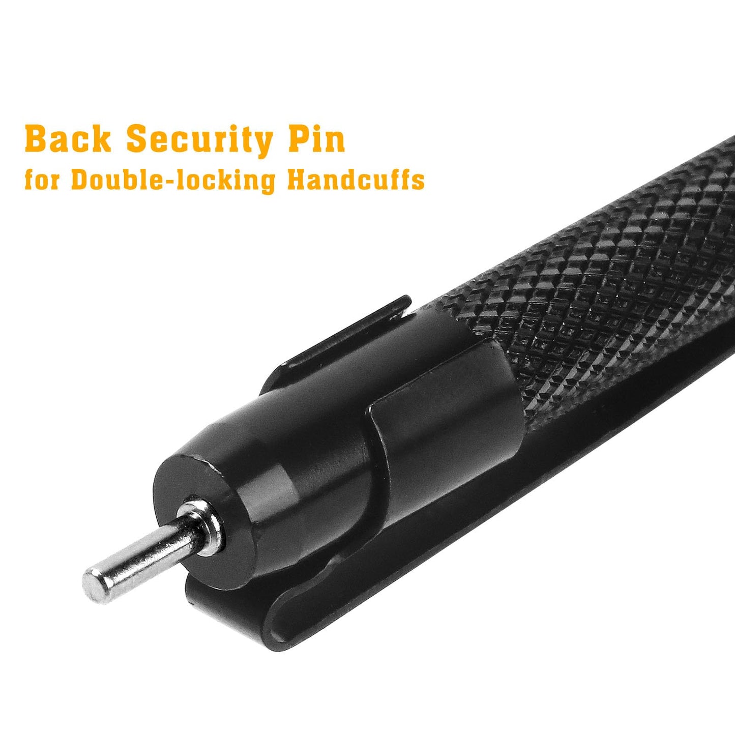 JOTOVO Stainless Steel Universal Standard Police Hand Cuff Key, Pocket Cuff Key with Clip 4" Long for All Standard Series Hand Cuffs, Black- 2PCS