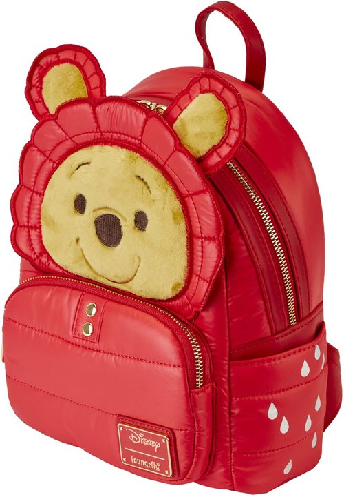 Loungefly Winnie the Pooh Rainy Day Puffer Jacket Double Strap Shoulder Bag