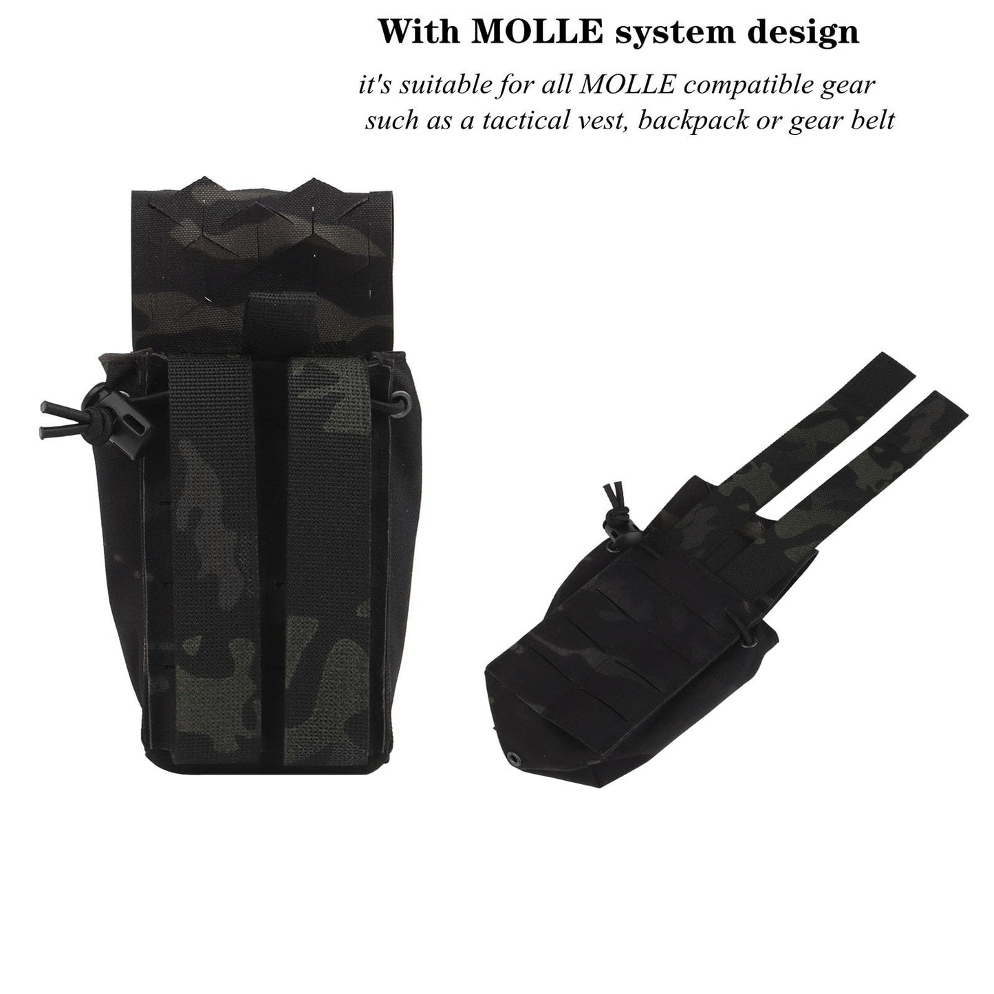 Tactical Belt Pouch EDC MOLLE Tactical Pouch Bag Molle Phone Pouch for Admin, Cell Phone, interphone,Universal Mag Carrier for M4 A-R15 M16 AK Magainzes (Black cp)