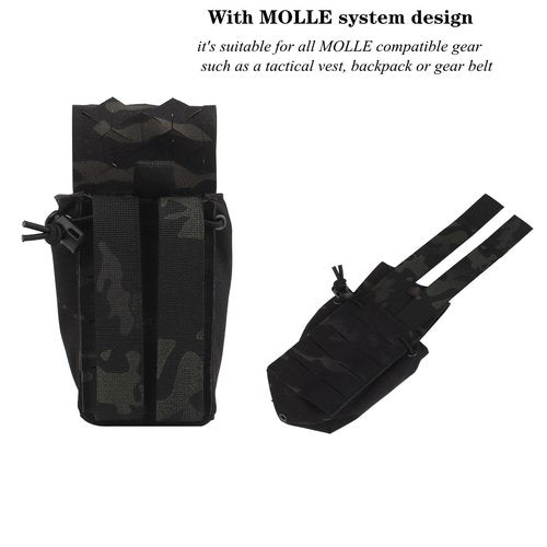 Tactical Belt Pouch EDC MOLLE Tactical Pouch Bag Molle Phone Pouch for Admin, Cell Phone, interphone,Universal Mag Carrier for M4 A-R15 M16 AK Magainzes (Black cp)