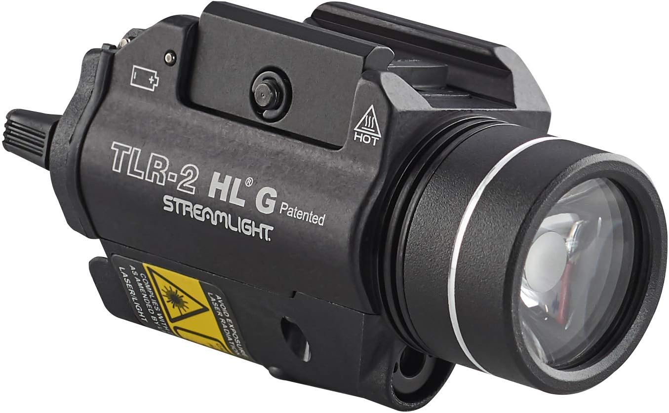Streamlight 69265 TLR-2 HL G 1000-Lumen Rail-Mounted Tactical Weapon Light with Integrated Green Aiming Laser, Includes Key Kit for Select Handguns, Black