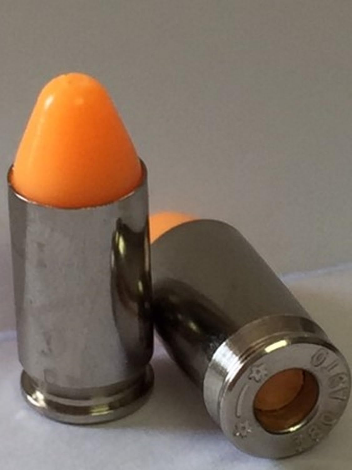 .380 ACP Metal Action Trainers - Orange Dummy Rounds Snap Caps (10 Pack)