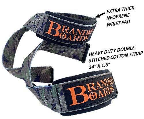 Branded Boards Liquid Chalk & Weightlifting Straps for Rock Climbing, Powerlifting, Cross Training, Mess Free Gym Approved, Dries Fast (CAMO Straps)