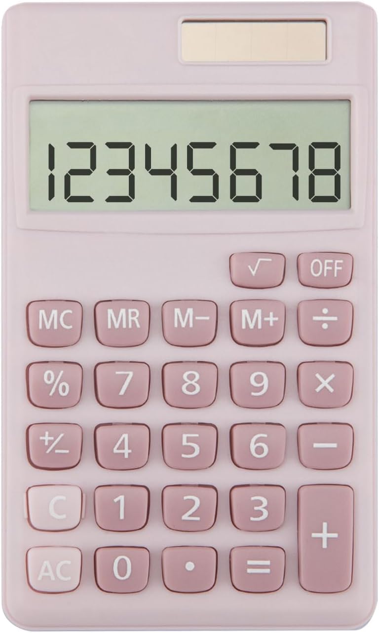 Pink Calculator,Calculator Small,Back to School Gifts for Students,School Supplies Essentials Mini Calculators Cute Solar 4 Function Calculators Basic Calculato for Home Office Supplies