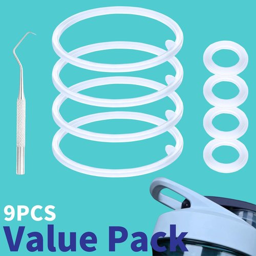 9PCS Shaker Cup Gasket Replacement for BlenderBottle Strada Stainless Steel Shaker Bottle,Water Bottle Gasket Silicone Gasket,Compatible with BlenderBottle Strada Shaker(Strada Flip)