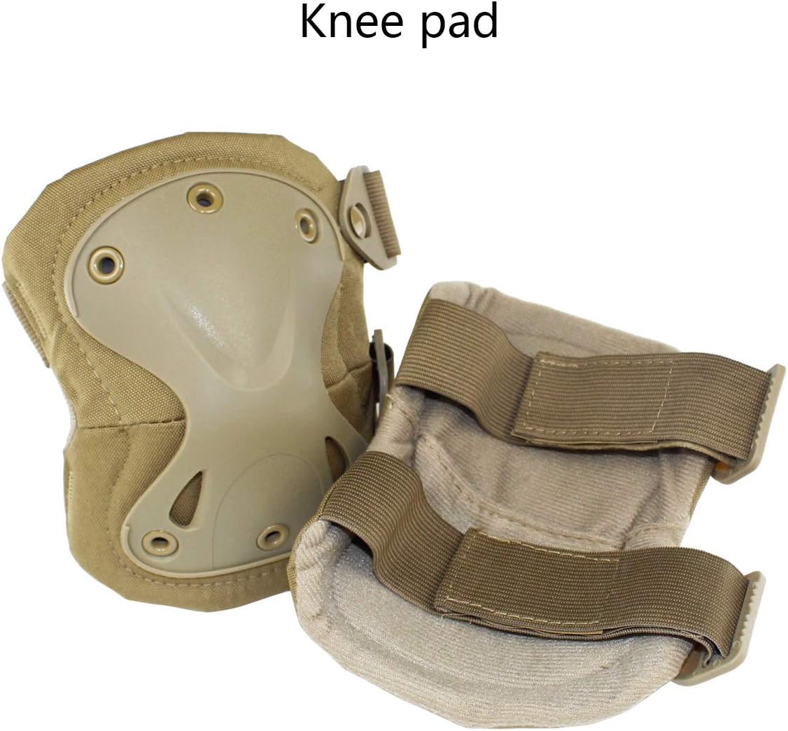 AOUTACC Tactical Combat Knee & Elbow Protective Pads Set for Outdoor CS Paintball Game Cycling Safety Skateboarding Gear Skates Knee Protection Guard Pads