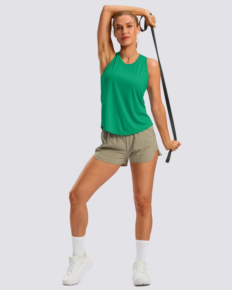 G Gradual Women's Workout Tank Tops Racerback Athletic Yoga Tops Loose Fit Sleeveless Running Gym Sports Shirts for Women(Green,XL)