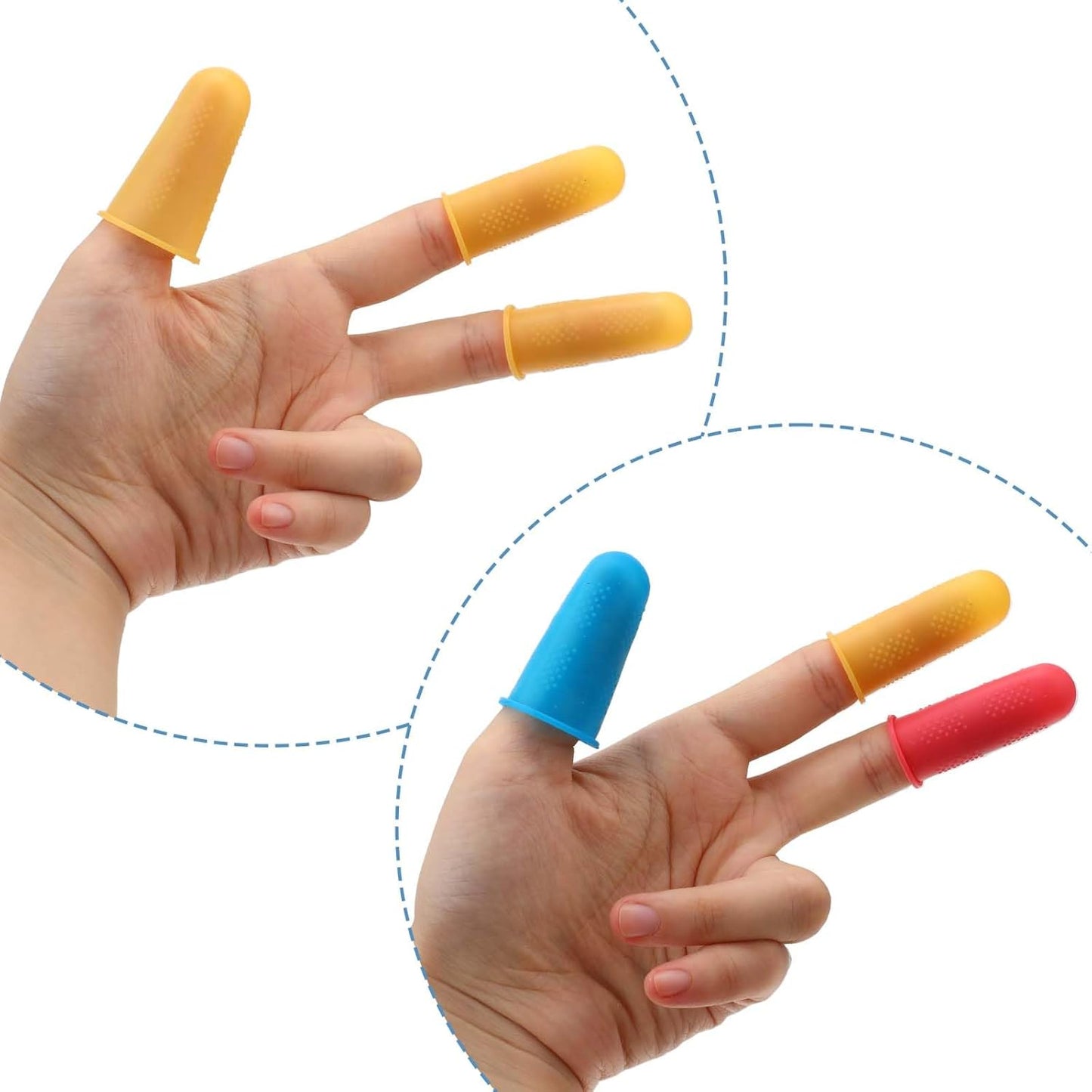 24 Pcs Silicone Hot Glue Finger Caps Finger Protector 3 Sizes Rubber Fingers Covers Anti-Slip Crochet Finger Guard Reusable Finger Protector Sleeve Tips Guard for Sewing Sorting Paper Ironing