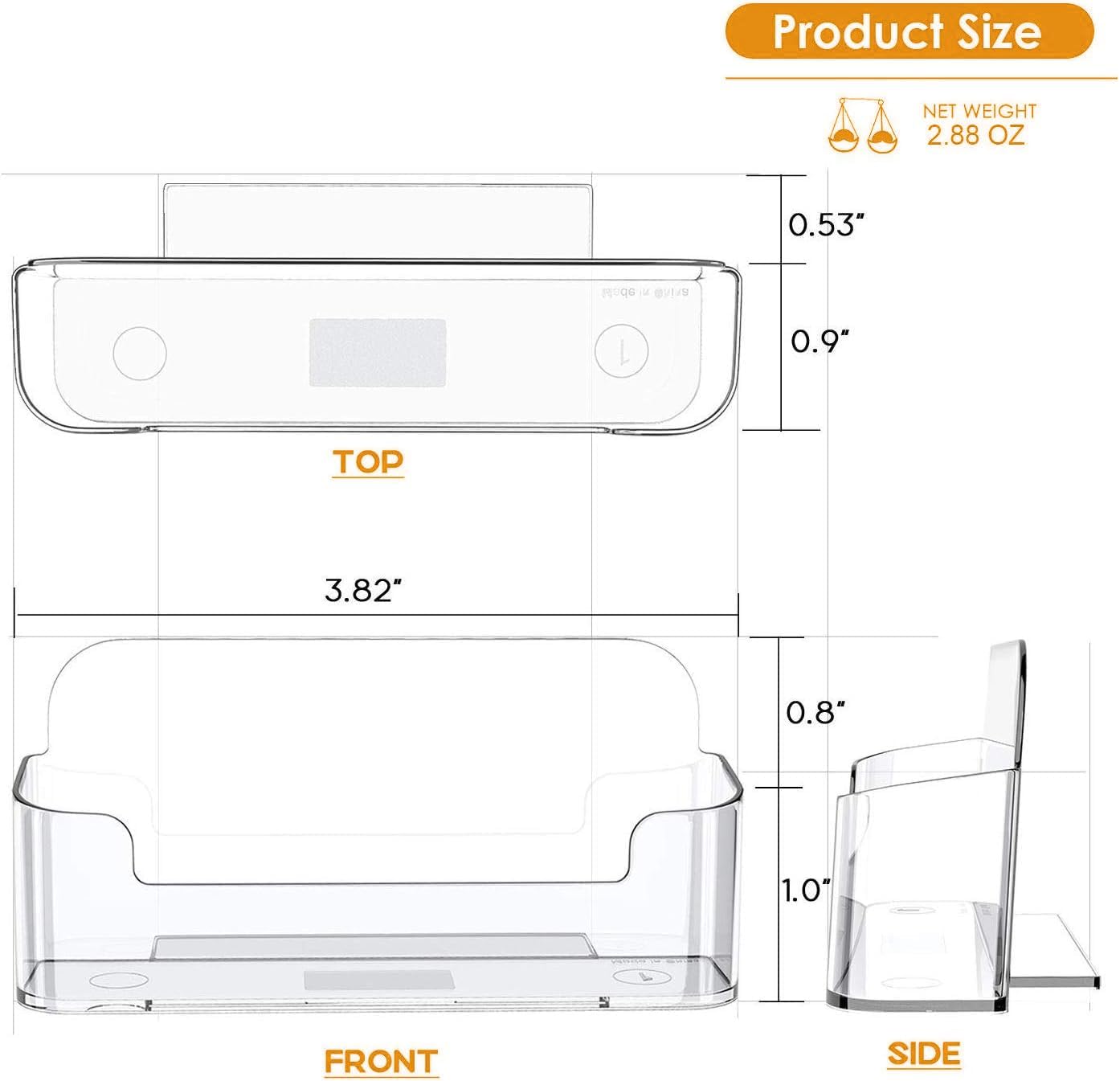 MaxGear 8 Pack Acrylic Business Card Holder for Desk, Clear Plastic Display Stand Fits 50 Business Cards, Elegant Desktop Organizer for Home and Office