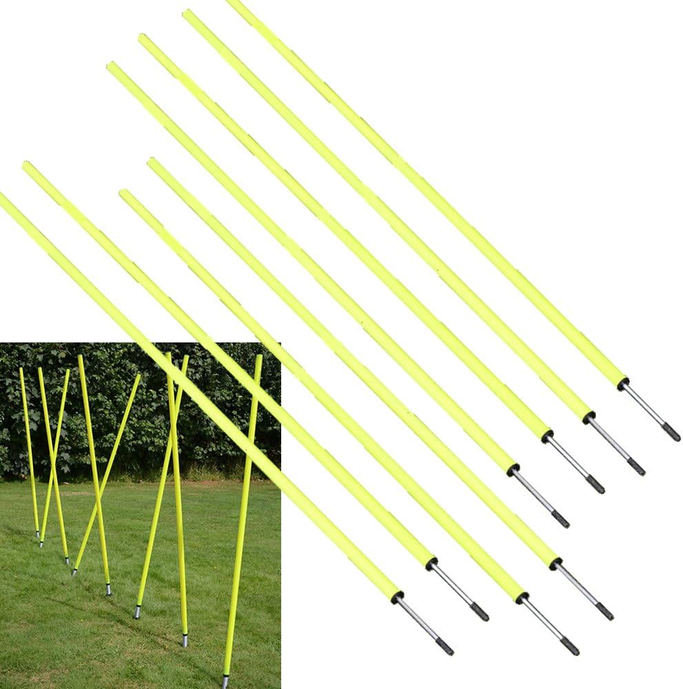 BlueDot Trading Soccer Agility Poles | Telescopic, Fixed & Collapsible Options (4, 6, 8 Piece Sets) Speed Training Poles for Agility Drills, Outdoor Games, Football & Sport Training Equipment
