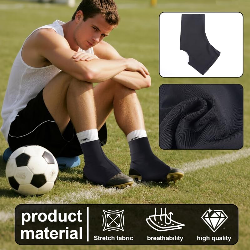 SEX POINT Spats Football Cleat Covers, Cleat Covers Football, Football Cleat Covers Youth for Soccer Baseball Kids Teenagers Adults, Cleat Spats Keeps Cleats Tied Turf Pellets Out (Black, Small)