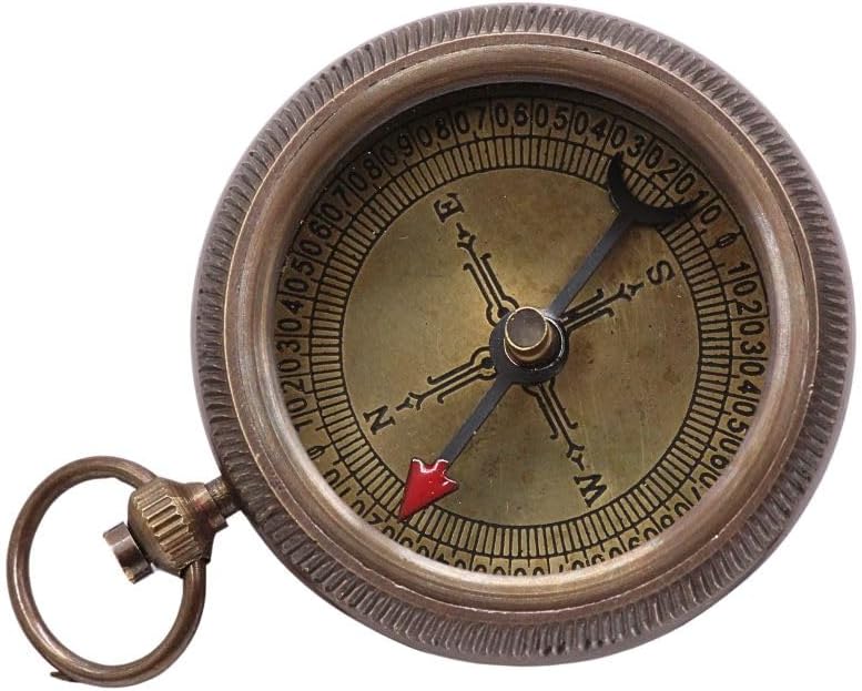 RII Solid Brass Engraved Compass Gifts with Poet Quotes, Perfect for Graduation, Birthdays, Father-Son Bonding, Baptism Celebrations
