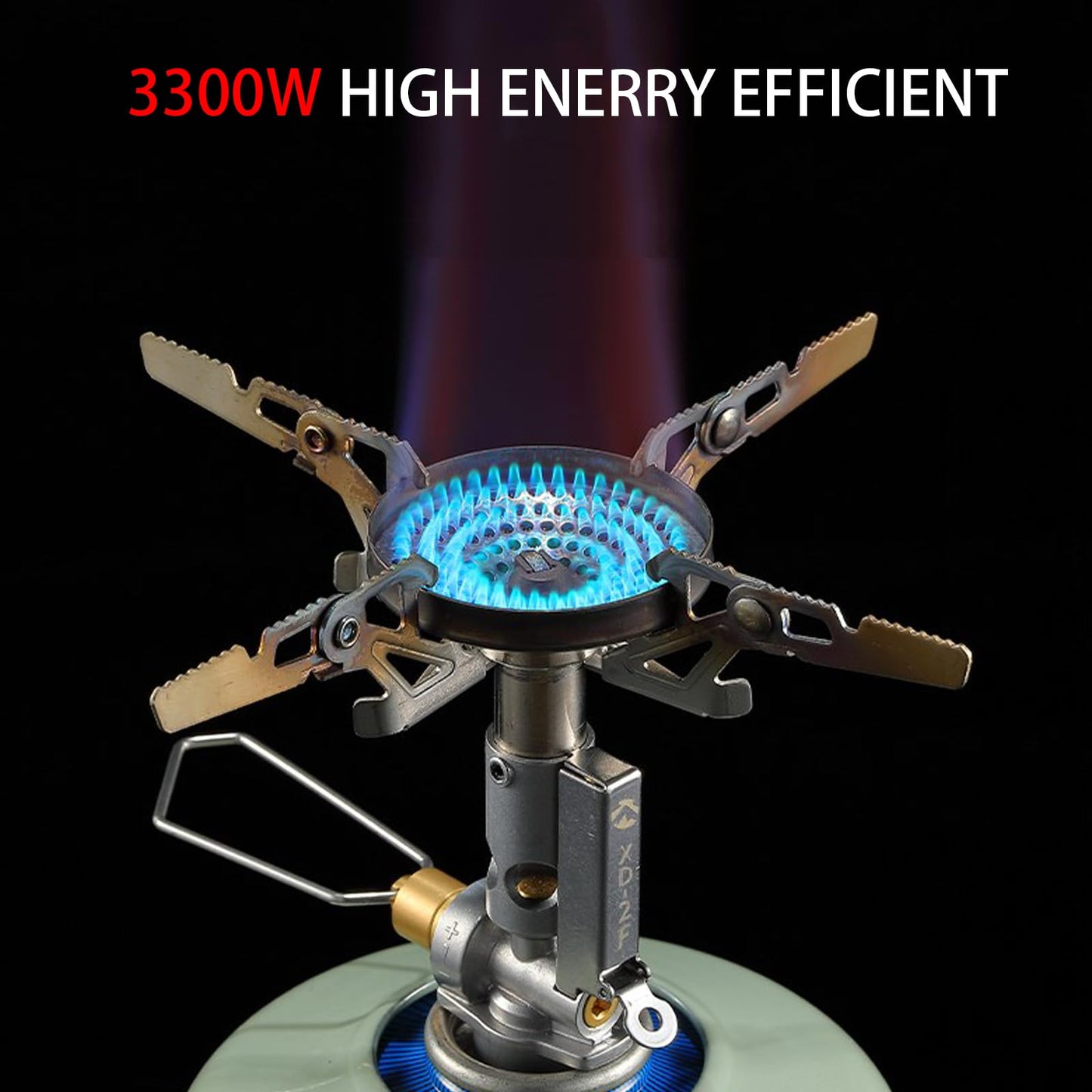 Campingmoon Portable Camping Gas Stove Ultralight Backpacking Stove With 4-Flex Outdoor Hiking Gear (XD-2F(With Igniter))