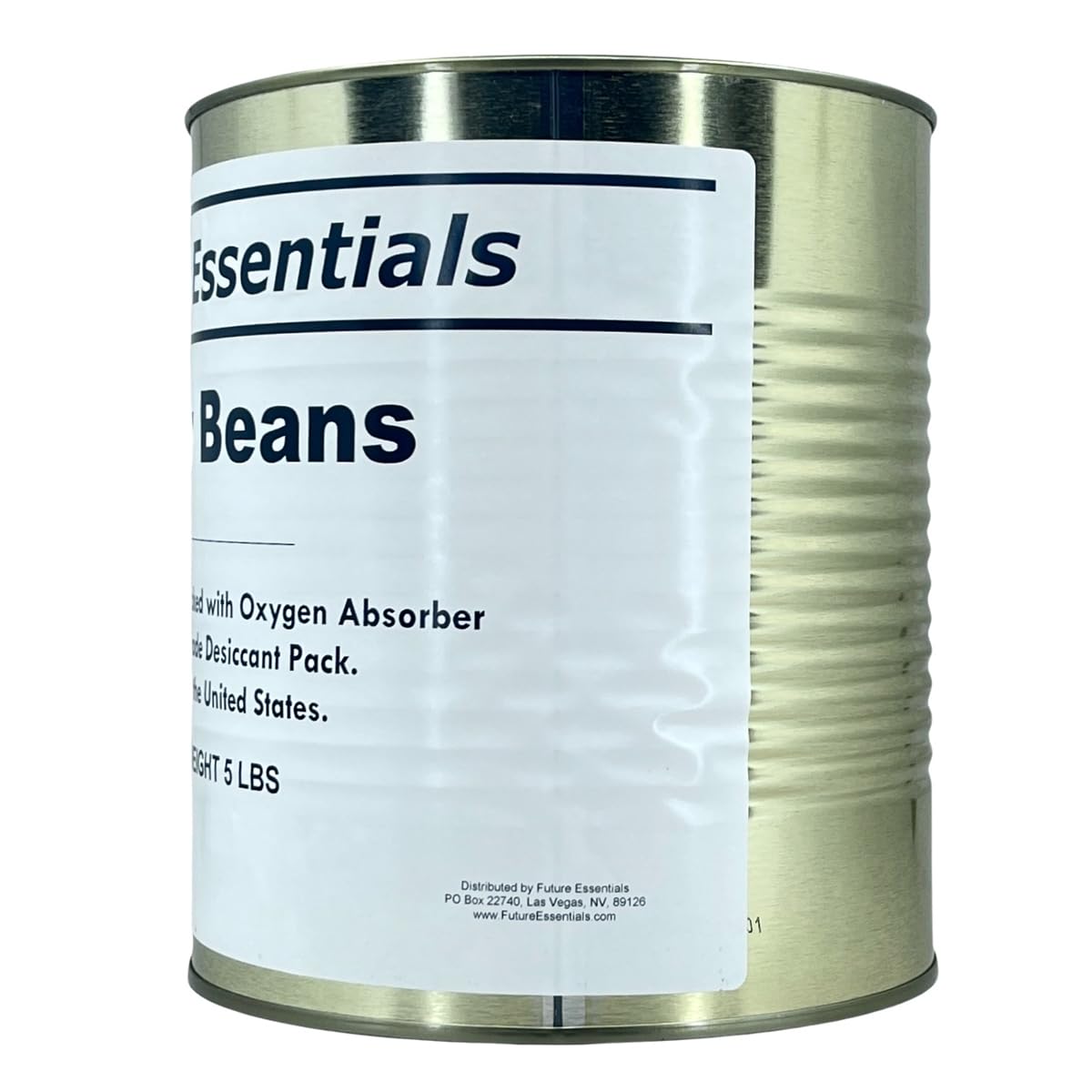 1 Can of Future Essentials Small White (Navy) Beans, Dried, #10 Can, 5 lbs Net Weight